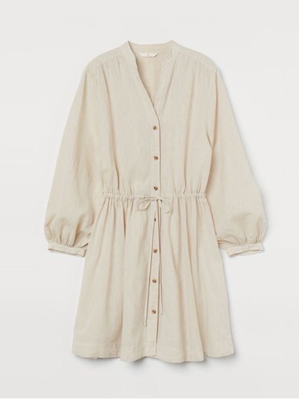 NWOT H&M Light Beige Linen-Blend Dress Size XS